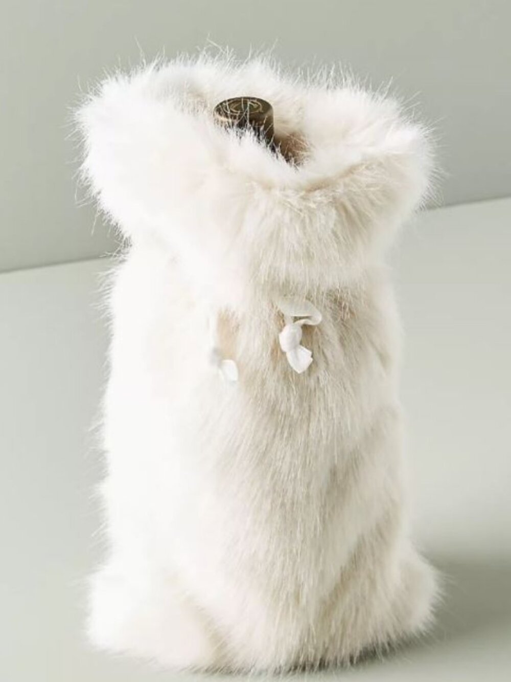 Anthropologie Faux Fur Wine Tote in Ivory – NWT